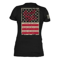 Women's Grunt Style Stars & Bars V-Neck - Black -Fashion Trend Clothing Store GS5575 GruntStyleStars BarsWomen sV Neck Black