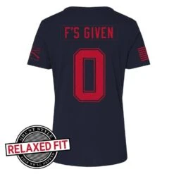 Women's Zero F's Given Relaxed Fit T-Shirt - Midnight Navy -Fashion Trend Clothing Store GS5624 Zero F s Given Women s Relaxed Fit Tee Navy back relaxed WEB READY