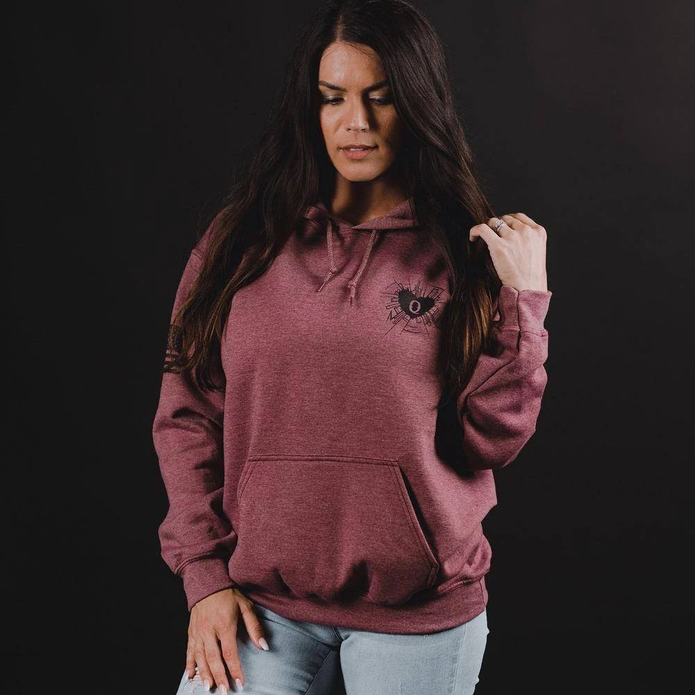 Women's Heart And Soul Of A Warrior Hoodie - Heather Maroon 4 Women's Heart And Soul Of A Warrior Hoodie - Heather Maroon - Image 2