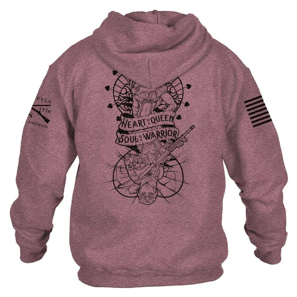 Women's Heart And Soul Of A Warrior Hoodie - Heather Maroon 7 Women's Heart And Soul Of A Warrior Hoodie - Heather Maroon - Image 5