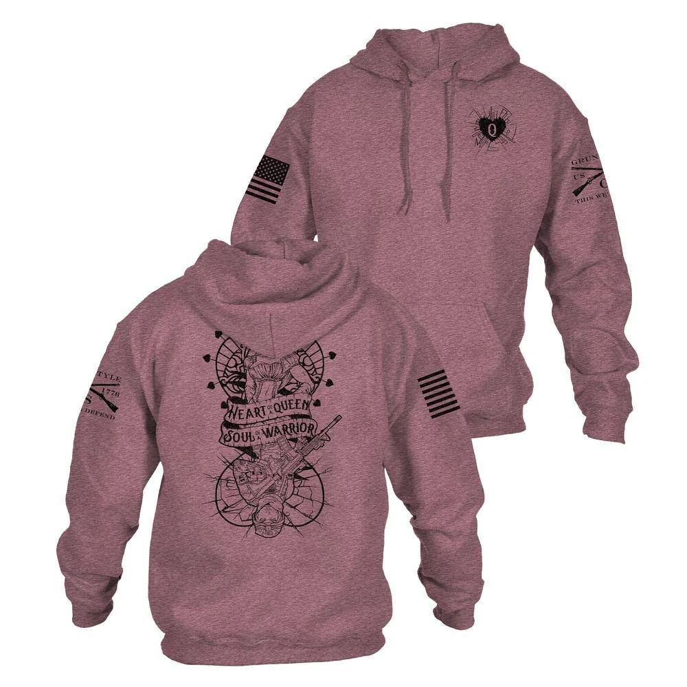 Women's Heart And Soul Of A Warrior Hoodie - Heather Maroon 5 Women's Heart And Soul Of A Warrior Hoodie - Heather Maroon - Image 3