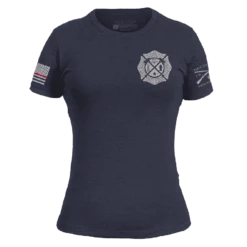 Women's Wherever Flames May Rage Slim Fit T-Shirt - Midnight Navy 19 Women's Wherever Flames May Rage Slim Fit T-Shirt - Midnight Navy -Fashion Trend Clothing Store GS5717 Women sWhereverFlamesMayRageSlimFitTee MidnightNavy WEB READY Front