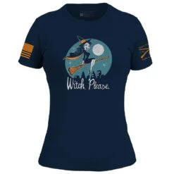 Women's Witch, Please Slim Fit T-Shirt - Midnight Navy 9 Women's Witch, Please Slim Fit T-Shirt - Midnight Navy -Fashion Trend Clothing Store GS5731 Women sWitch PleaseSlimFitTee MidnightNavyFRONT