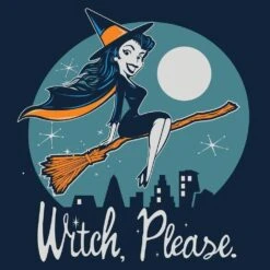 Women's Witch, Please Slim Fit T-Shirt - Midnight Navy 12 Women's Witch, Please Slim Fit T-Shirt - Midnight Navy -Fashion Trend Clothing Store GS5731 Women sWitch PleaseSlimFitTee MidnightNavyFRONTART