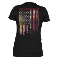 Women's Red Blood Blue Collar™ V-Neck - Black -Fashion Trend Clothing Store GS5759 Women sRedBloodBlueCollarV Neck Black WEB READY Back