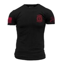 Red Blood Blue Collar™ Pinup T-Shirt - Black -Fashion Trend Clothing Store GS5760 RedBloodBlueCollarPinupMen sTee Black WEB READY 2023frt