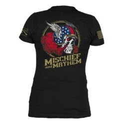Women's Mischief And Mayhem V-Neck - Black -Fashion Trend Clothing Store GS5778 Women sMischiefandMayhemV Neck Black WEB READY 2023bk