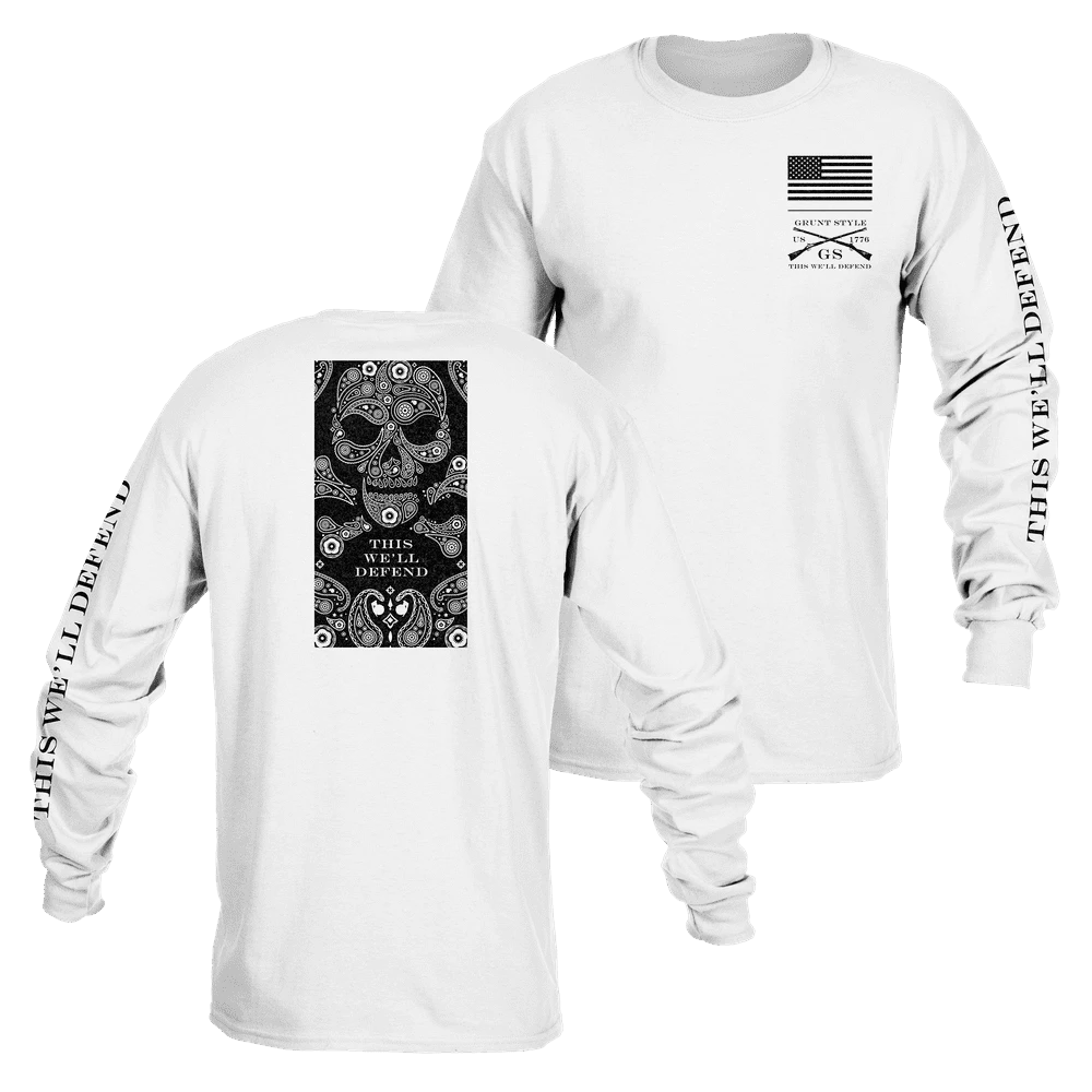 Death Paisley Long Sleeve - White 3 Death Paisley Long Sleeve - White