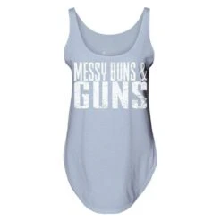 Women's Messy Buns & Guns Flowy Tank - Stonewash Denim 8 Women's Messy Buns & Guns Flowy Tank - Stonewash Denim -Fashion Trend Clothing Store GS5809 MessyBuns GunsWomen sFlowyTank StonewashDenim WEB READY front