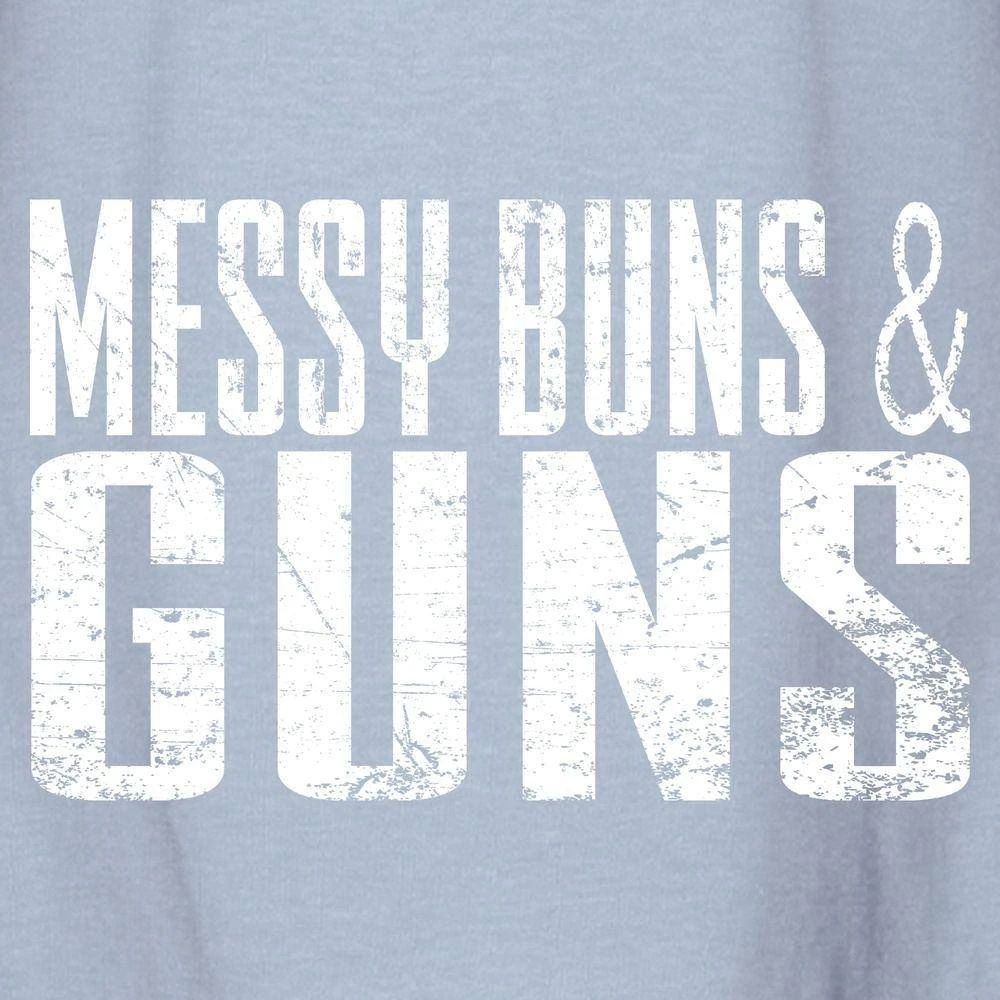 Women's Messy Buns & Guns Flowy Tank - Stonewash Denim 6 Women's Messy Buns & Guns Flowy Tank - Stonewash Denim - Image 4