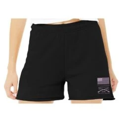 Women's R&R Fleece Shorts - Black -Fashion Trend Clothing Store GS5816 Women sR RFleeceShorts Black WEB READY front
