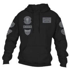Patriot Patch Hoodie - Black 12 Patriot Patch Hoodie - Black -Fashion Trend Clothing Store GS5819 PatriotPatchMen sHoodie Black WEB READY Front