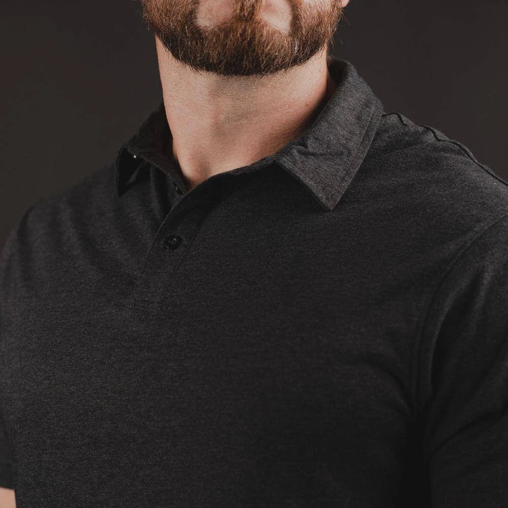 Men's Cruiser Polo - Heather Black 4 Men's Cruiser Polo - Heather Black - Image 2