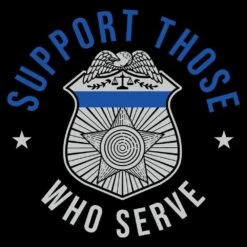 Women's Blue Line Support Those Who Serve V-Neck T-Shirt - Black -Fashion Trend Clothing Store GS5830 Women sBlueLineSupportThoseWhoServeV NeckTee Black WEB READY ART