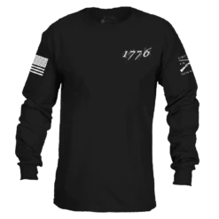 1776 Flag Long Sleeve - Black -Fashion Trend Clothing Store GS5833 Men s1776FlagLongSleeve Black WEB READY Front