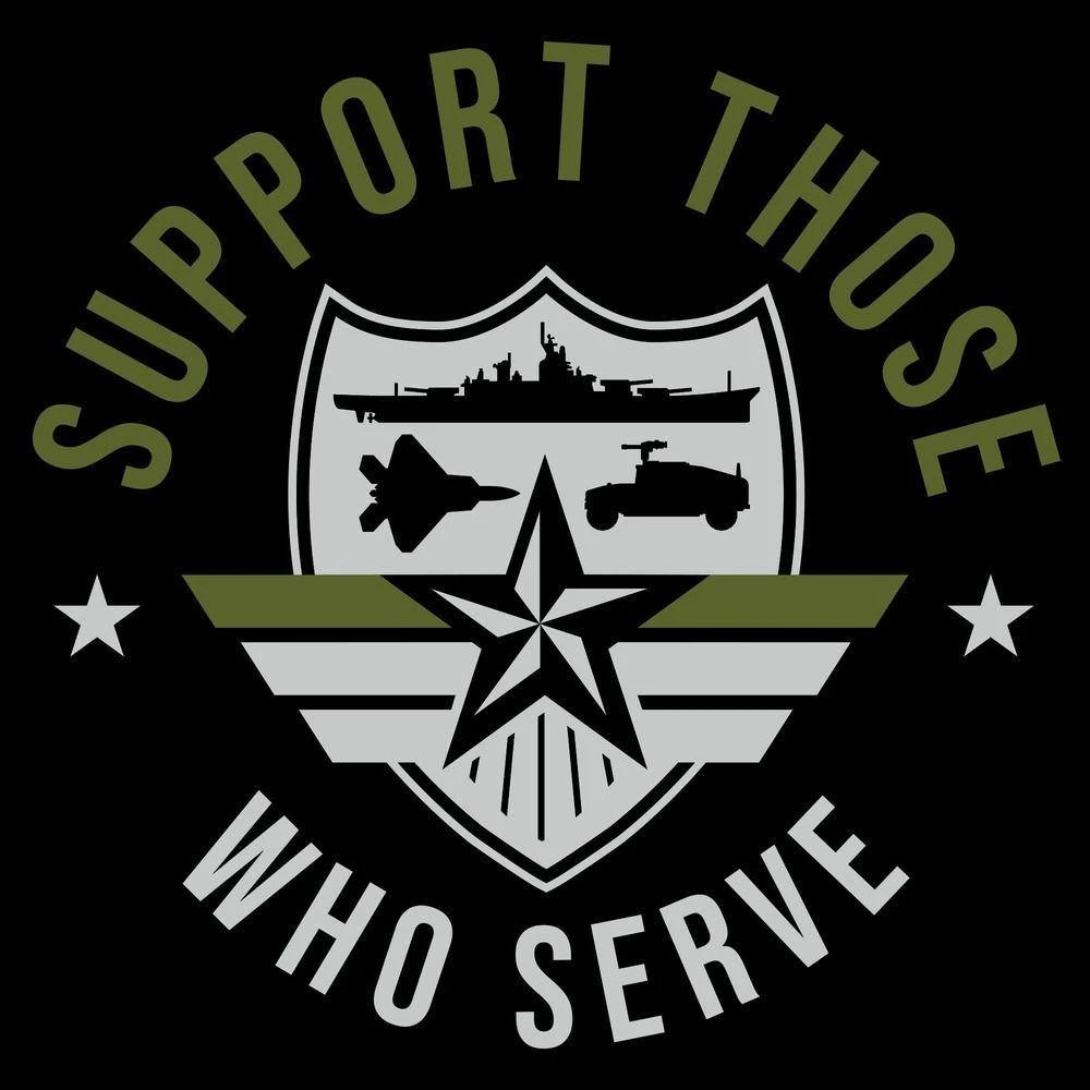Support Those Who Serve Green Line T-Shirt - Black 5 Support Those Who Serve Green Line T-Shirt - Black - Image 3