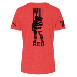 Women's R.E.D. All Forces Relaxed Fit Tee - Red 16 Women's R.E.D. All Forces Relaxed Fit Tee - Red -Fashion Trend Clothing Store GS5877 Women sREDAllForcesRelaxedFitTee Red Back