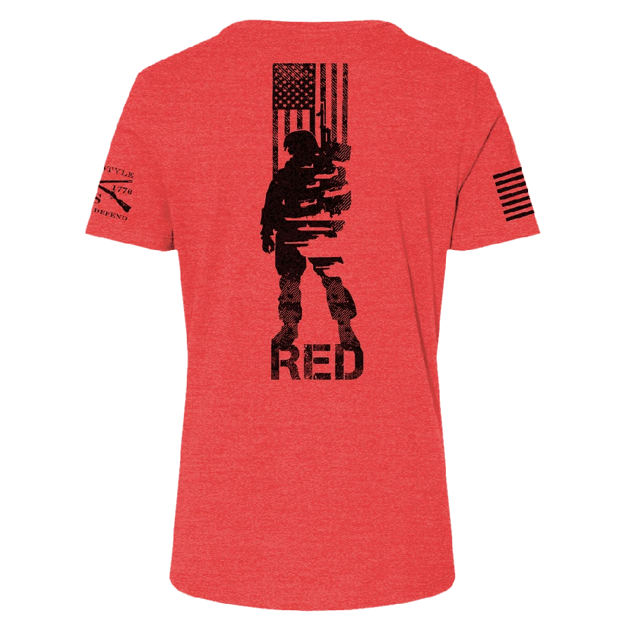 Women's R.E.D. All Forces Relaxed Fit Tee - Red 8 Women's R.E.D. All Forces Relaxed Fit Tee - Red - Image 6