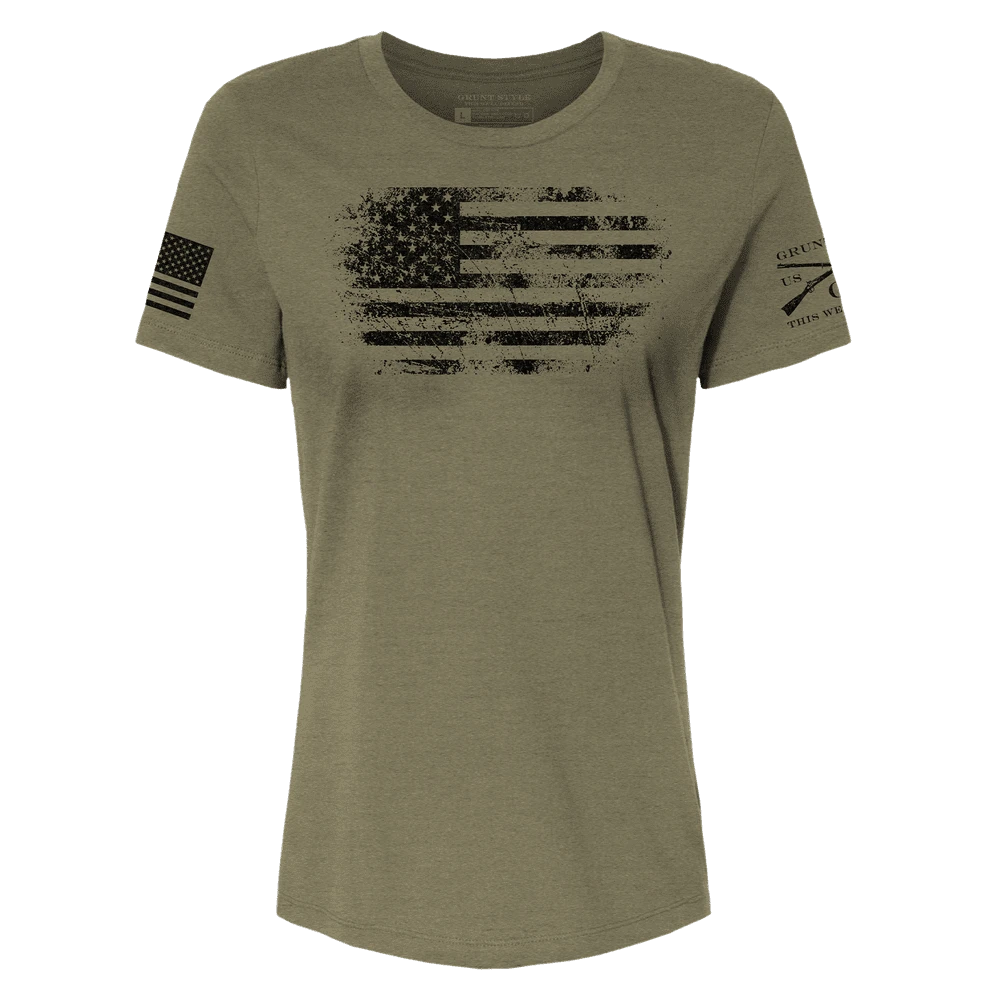 Women's American Vintage Relaxed Fit T-Shirt - Olive Triblend 6 Women's American Vintage Relaxed Fit T-Shirt - Olive Triblend - Image 4