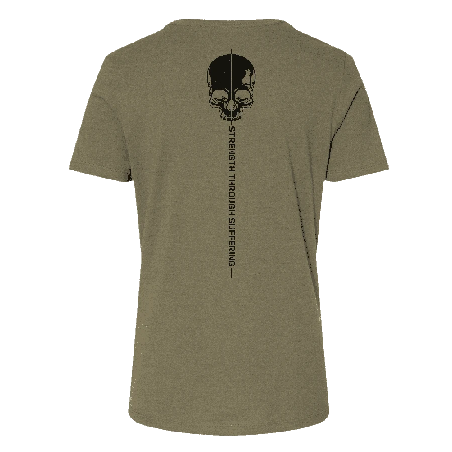 Women's Strength Through Suffering Relaxed Fit T-Shirt - Olive Triblend 7 Women's Strength Through Suffering Relaxed Fit T-Shirt - Olive Triblend - Image 5