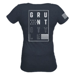 Women's Stars And Stripes Logo V-Neck - Midnight Navy 10 Women's Stars And Stripes Logo V-Neck - Midnight Navy -Fashion Trend Clothing Store GS5885 Women s Stars and Stripes Logo V Neck Midnight Navy back WEB READY