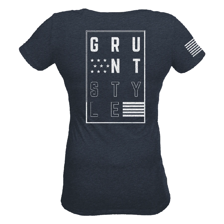 Women's Stars And Stripes Logo V-Neck - Midnight Navy 6 Women's Stars And Stripes Logo V-Neck - Midnight Navy - Image 4