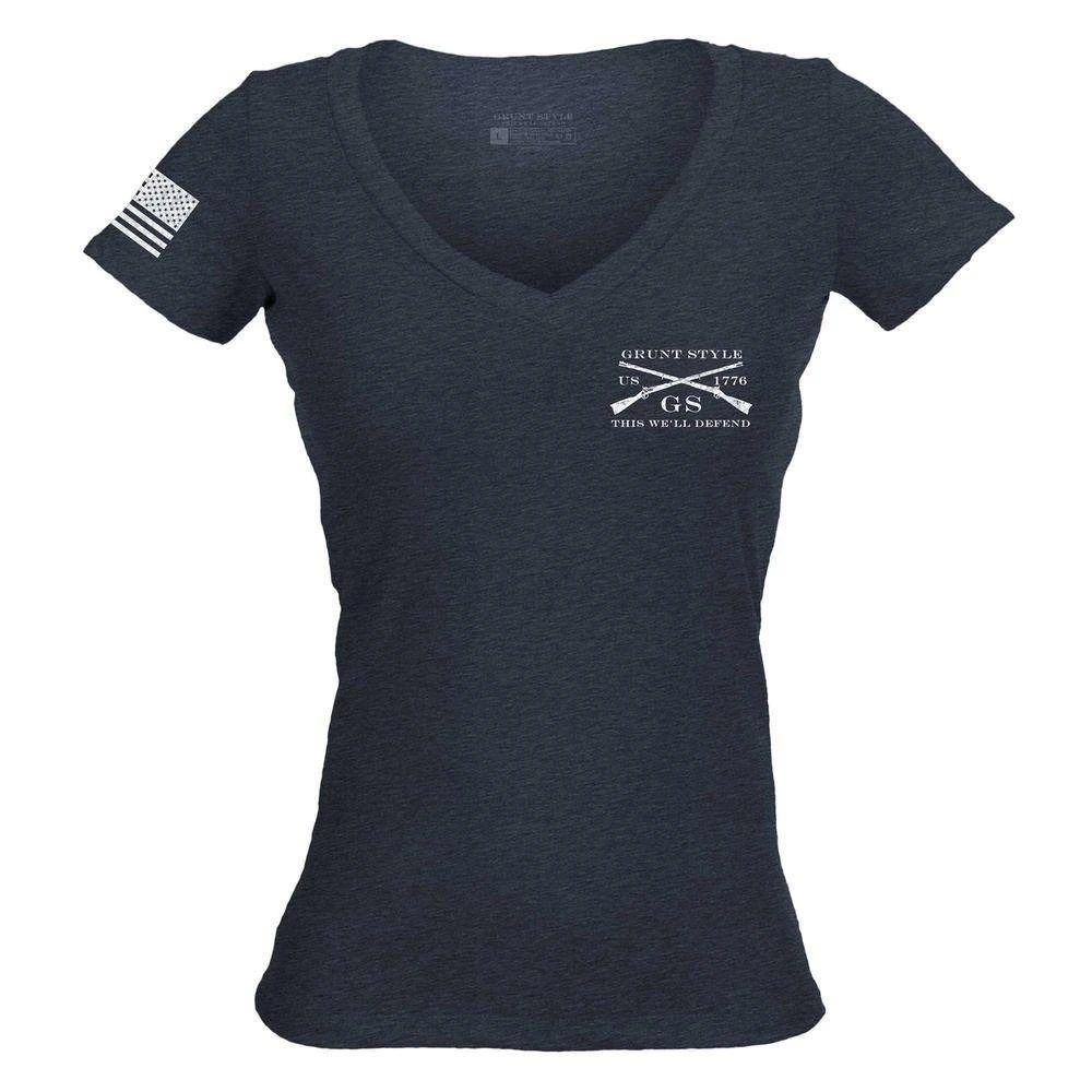 Women's Stars And Stripes Logo V-Neck - Midnight Navy 7 Women's Stars And Stripes Logo V-Neck - Midnight Navy - Image 5
