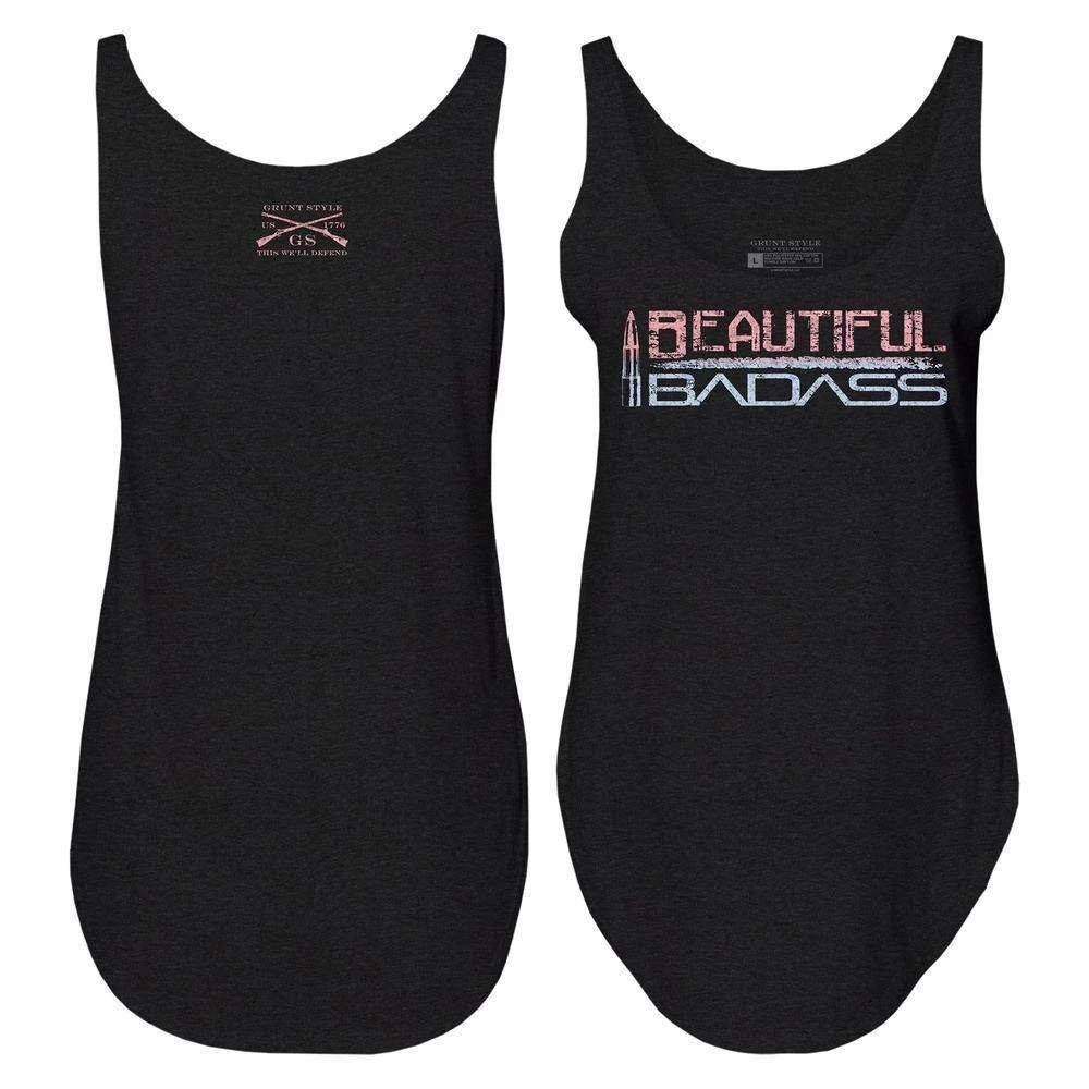 Women's Beautiful Badass Ombre Tank - Black 4 Women's Beautiful Badass Ombre Tank - Black - Image 2