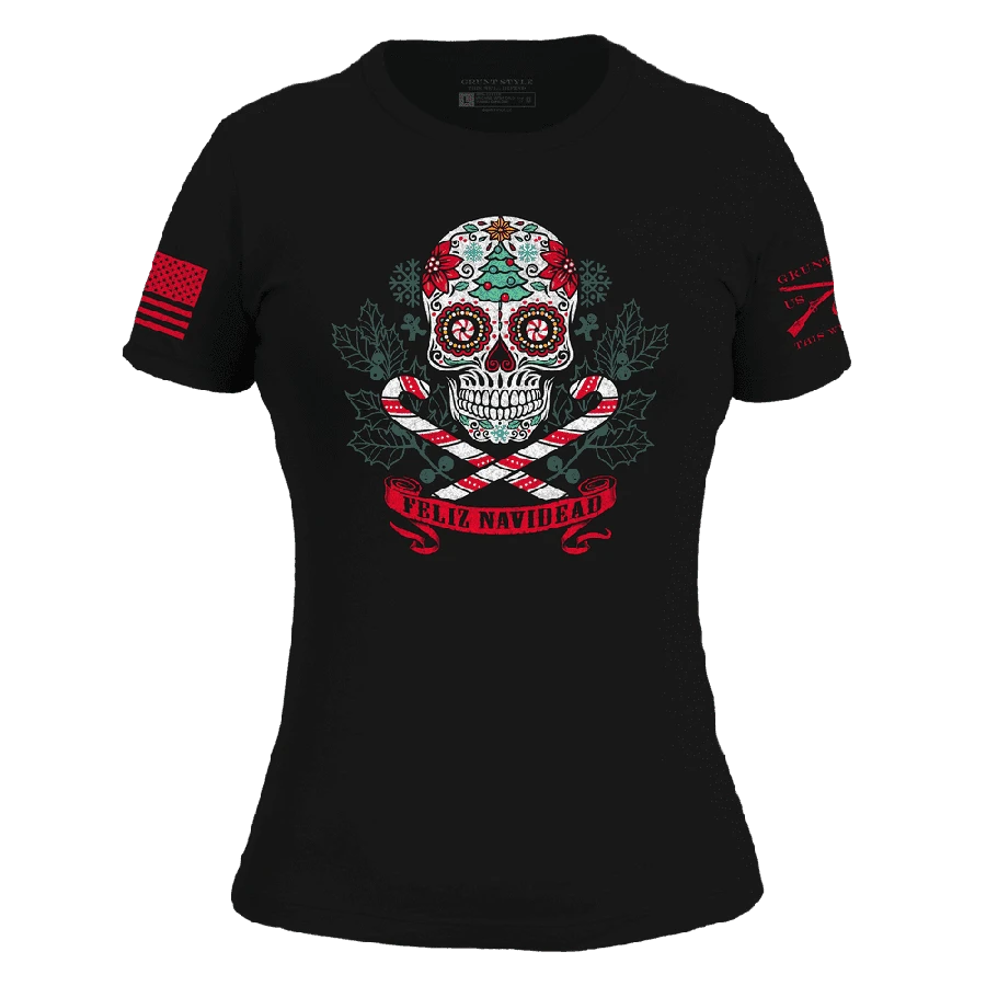 Women's Feliz Navidead Slim Fit T-Shirt - Black 4 Women's Feliz Navidead Slim Fit T-Shirt - Black - Image 2