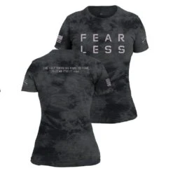 Women's Fear Less Slim Fit T-Shirt - Black Wash -Fashion Trend Clothing Store GS5951 Women sFearLessSlimFitTee BlackWash WEB READY STACK 2