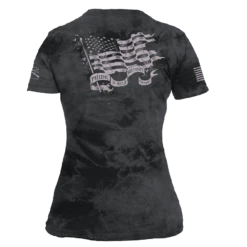 Women's Flag Salute Slim Fit T-Shirt - Black Wash 13 Women's Flag Salute Slim Fit T-Shirt - Black Wash -Fashion Trend Clothing Store GS5952 Women sFlagSaluteSlimFitTee BlackWash WEB READY BACK 1