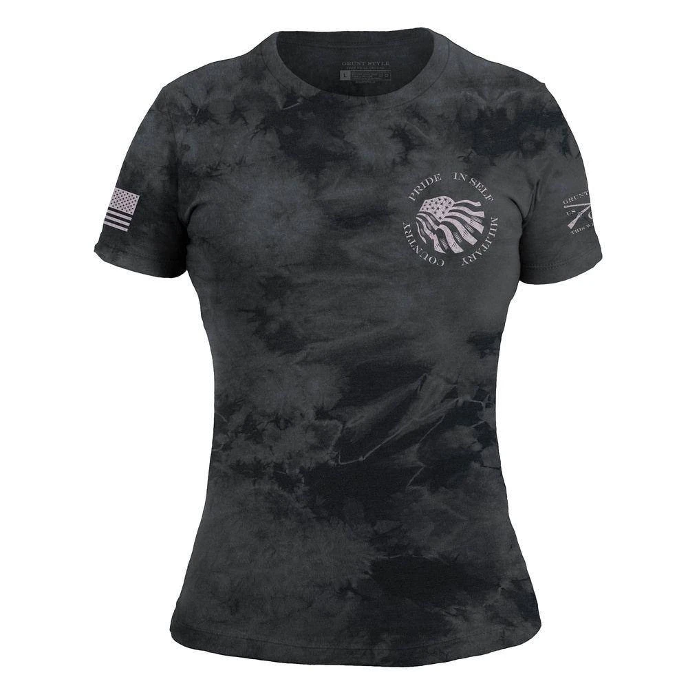 Women's Flag Salute Slim Fit T-Shirt - Black Wash 7 Women's Flag Salute Slim Fit T-Shirt - Black Wash - Image 5
