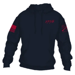 1776 Flag Hoodie - Navy -Fashion Trend Clothing Store GS6026 Men s1776FlagHoodie Navy WEB READY Front