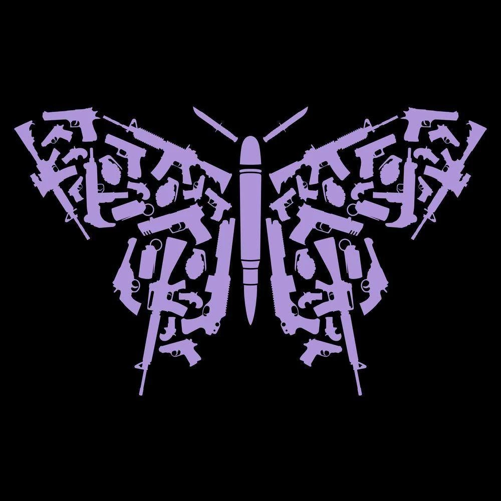 Women's 2A Butterfly Slouchy T-Shirt - Black 5 Women's 2A Butterfly Slouchy T-Shirt - Black - Image 3