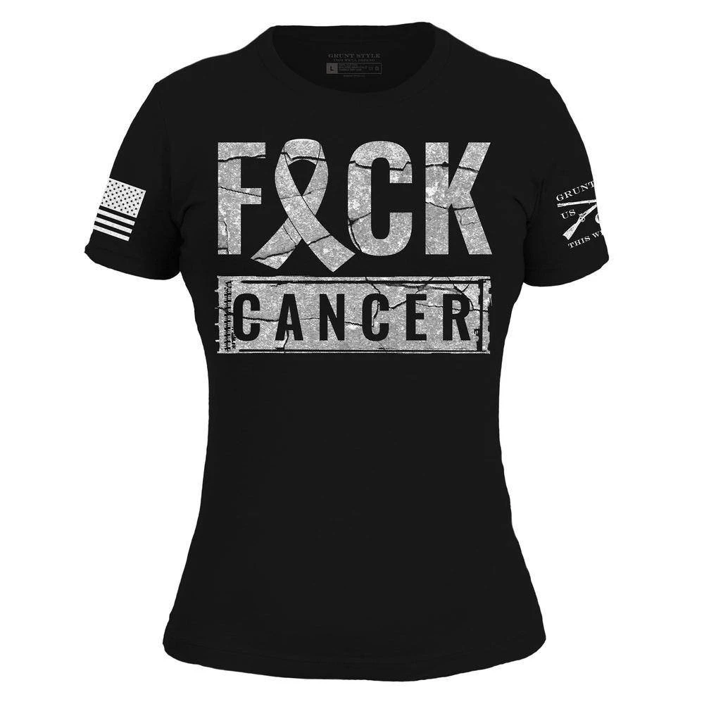 Women's F*ck Cancer Slim Fit T-Shirt - Black 4 Women's F*ck Cancer Slim Fit T-Shirt - Black - Image 2