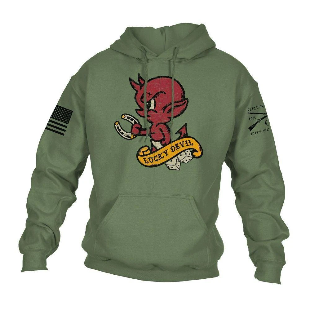 Lucky Devil Hoodie - Military Green 3 Lucky Devil Hoodie - Military Green