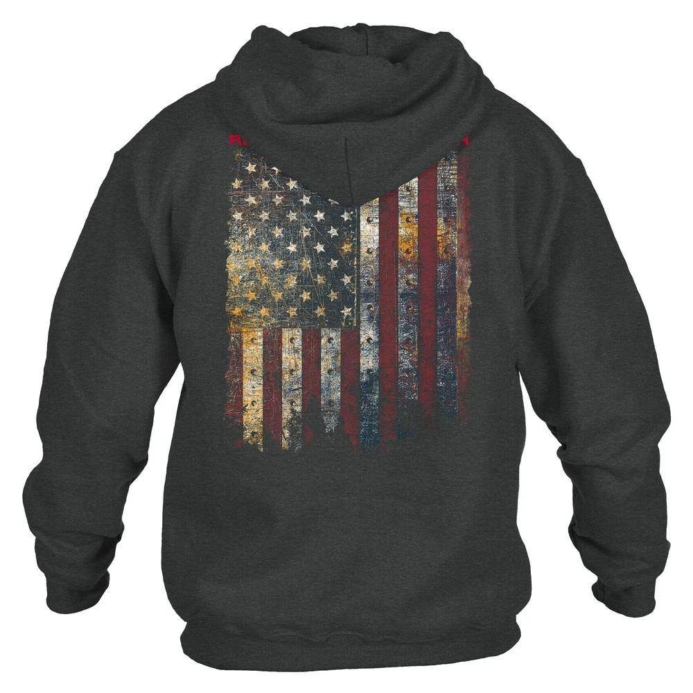Red Blood Blue Collar™ Hoodie - Dark Heather 5 Red Blood Blue Collar™ Hoodie - Dark Heather - Image 3