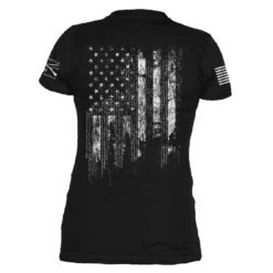 Women's 1776 Flag V-Neck - Black -Fashion Trend Clothing Store GS6195 Women s1776FlagV Neck Black back WEB READY