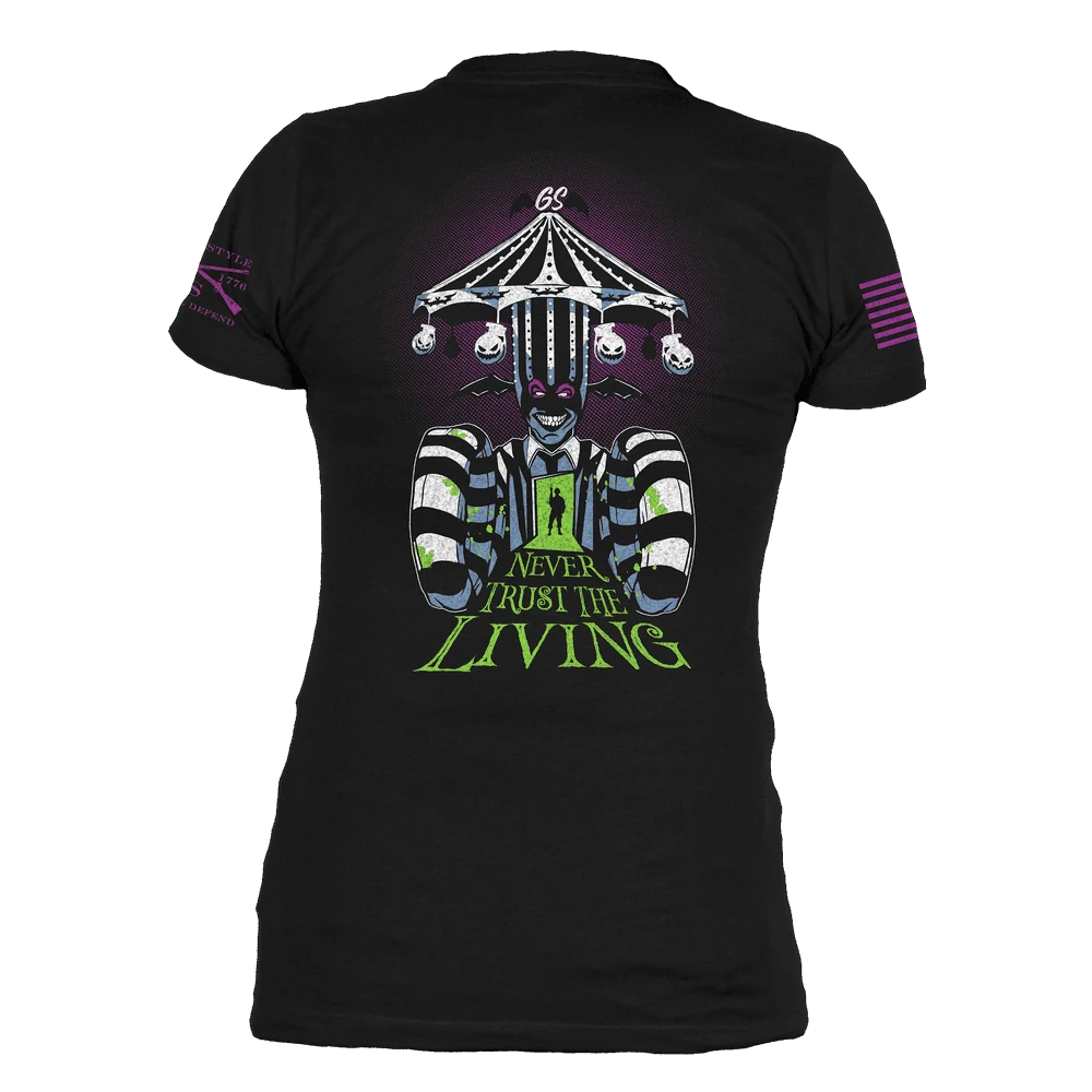 Women's Never Trust The Living V-Neck - Black 7 Women's Never Trust The Living V-Neck - Black - Image 5