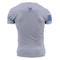 USAF - Aim High U.S.A.F. T-Shirt - Athletic Heather -Fashion Trend Clothing Store GSAF0018 USAF Aim High U.S.A.F. back WEB READY min