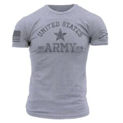 Army Est. 1775 T-Shirt - Heather Gray -Fashion Trend Clothing Store GSAR0041 Men sArmyEst1775T Shirt HeatherGray Front
