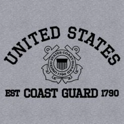 USCG - Est. 1790 T-Shirt - Heather Gray -Fashion Trend Clothing Store GSCG0004 USCG Est.1790Men sTee HeatherGray WEB READY frontART