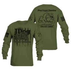 JDog Carpet Cleaning Long Sleeve -Fashion Trend Clothing Store GSJD0011 JDog Carpet Cleaning Long Sleeve Military Green WEB READY