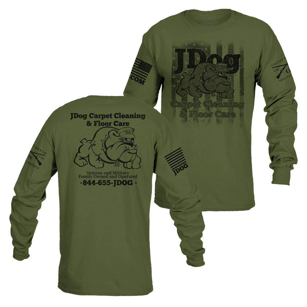 Men's JDog Carpet Cleaning & Floor Care Long Sleeve - Military Green 3 Men's JDog Carpet Cleaning & Floor Care Long Sleeve - Military Green