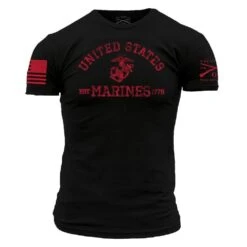 USMC - Est. 1775 T-Shirt - Black 6 USMC - Est. 1775 T-Shirt - Black -Fashion Trend Clothing Store GSMC0090 USMC Est.1775 Black STANDARD WEB READYF