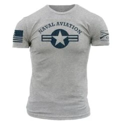 USN - Naval Aviation T-Shirt - Athletic Grey -Fashion Trend Clothing Store GSNV0058 USN NavalAviation STANDARD WEB READY FRONT min