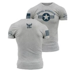 USN - Naval Aviation T-Shirt - Athletic Grey