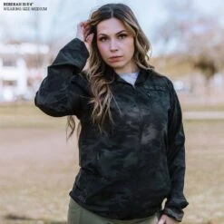 Garrison Hooded Windbreaker - Black Camo -Fashion Trend Clothing Store ModelInfoPoster 2000x2000 Rebekah
