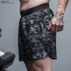 Men's Training Shorts - Black Camo 11 Men's Training Shorts - Black Camo -Fashion Trend Clothing Store ModelPoster 2000x2000 GS5582GSTrainingShortsMen s BlackCamo 3
