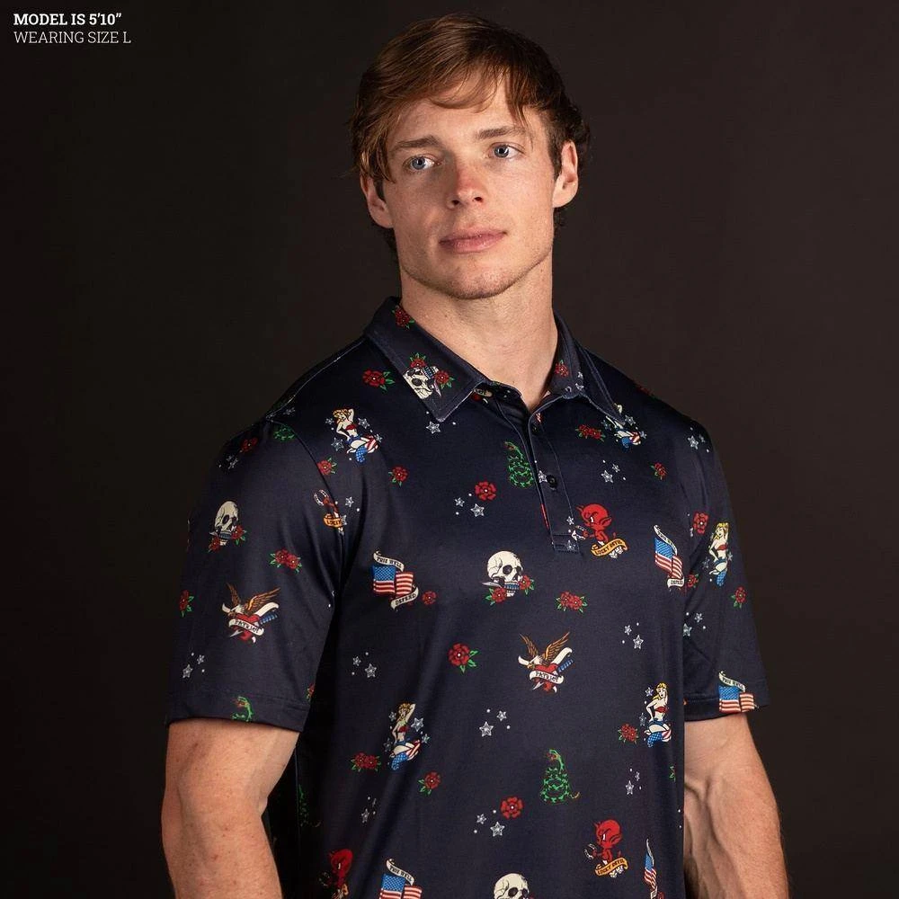 Men's Polo - Freedom Ink 4 Men's Polo - Freedom Ink - Image 2